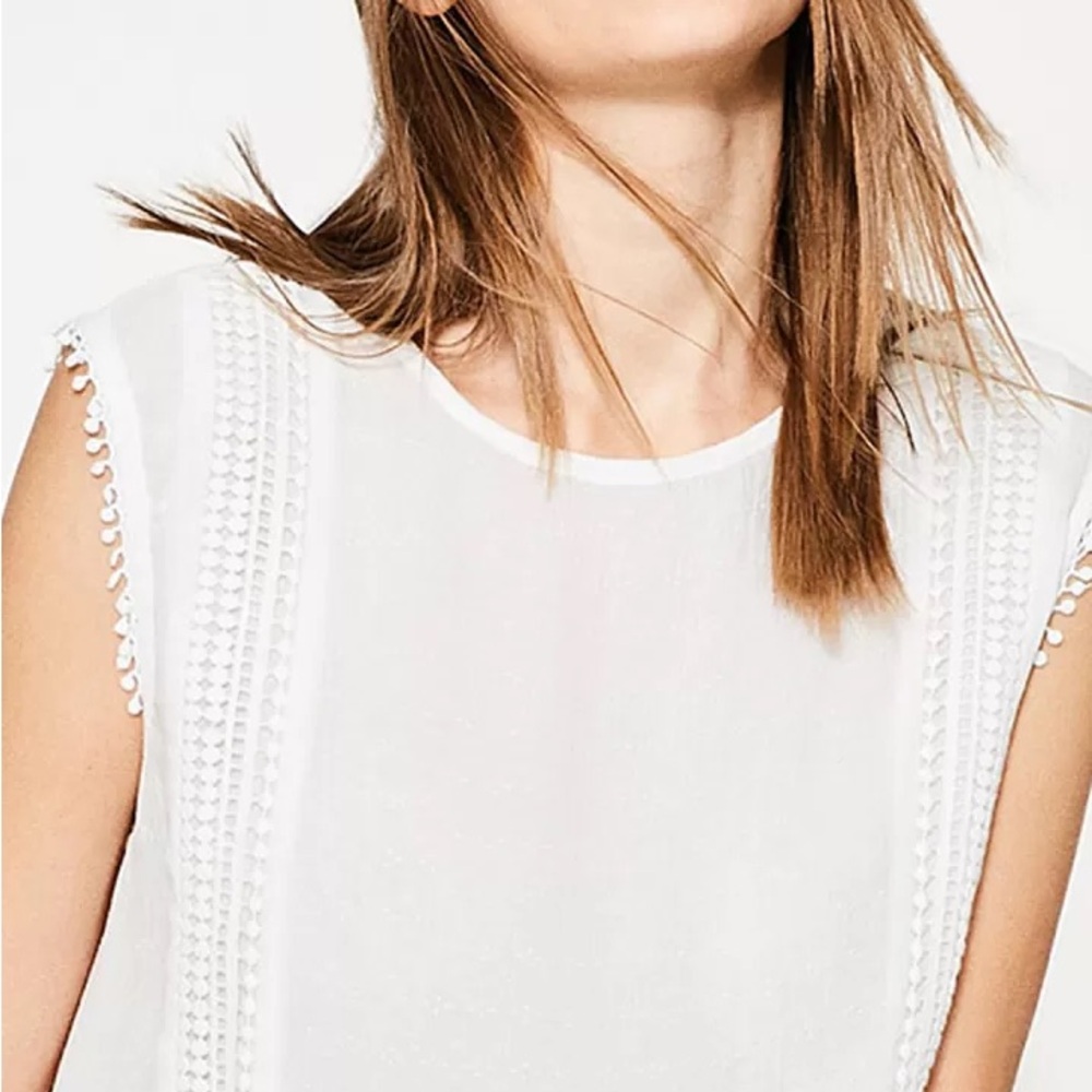 Esprit Off White Solid Paneled Top - image 3